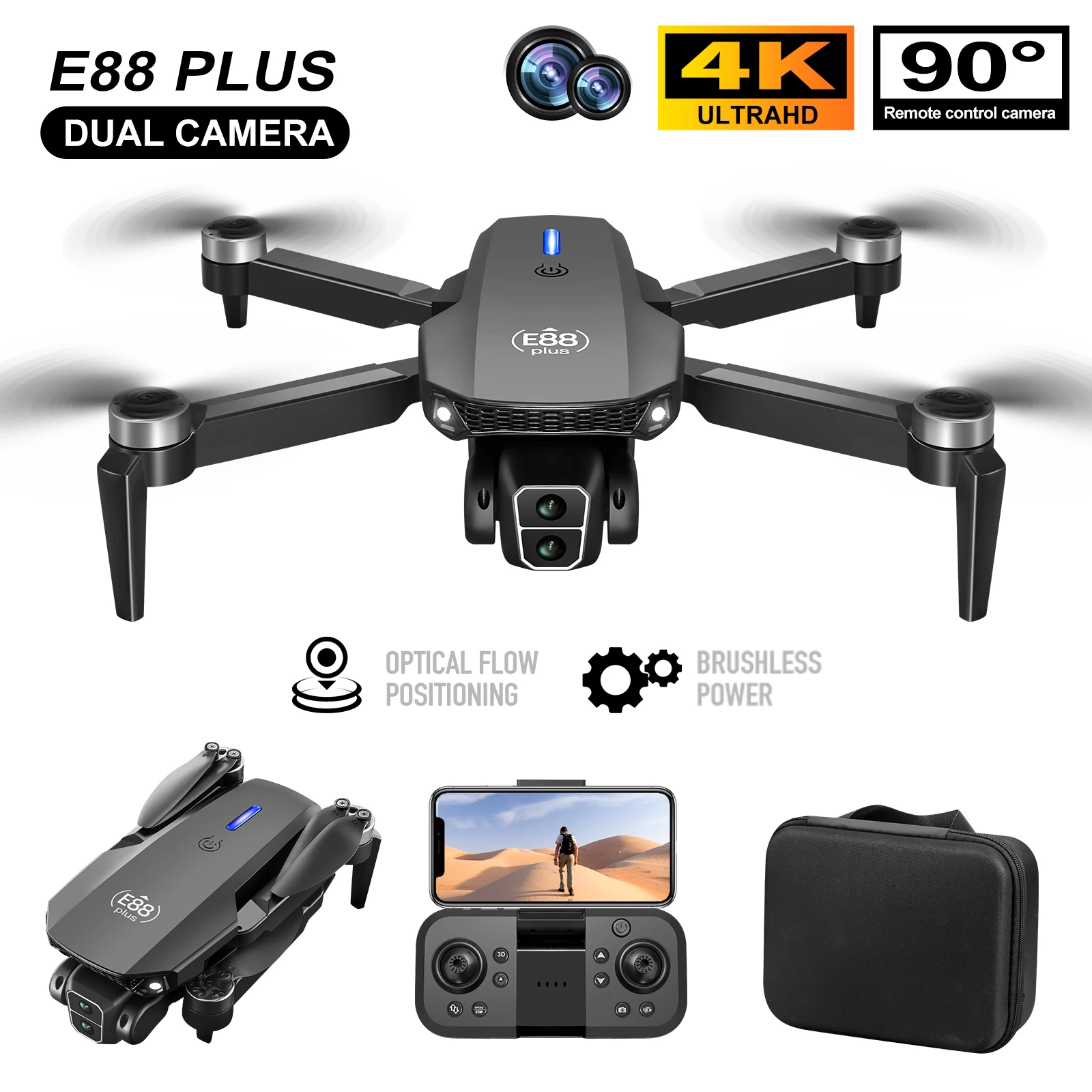 Nouveau drone quadrirotor E88  - Drone Lidar avis et prix